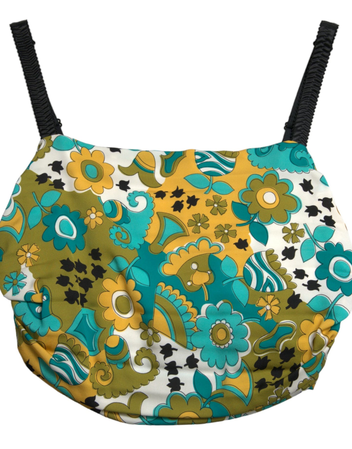 Top corto sin mangas con estampado floral multicolor