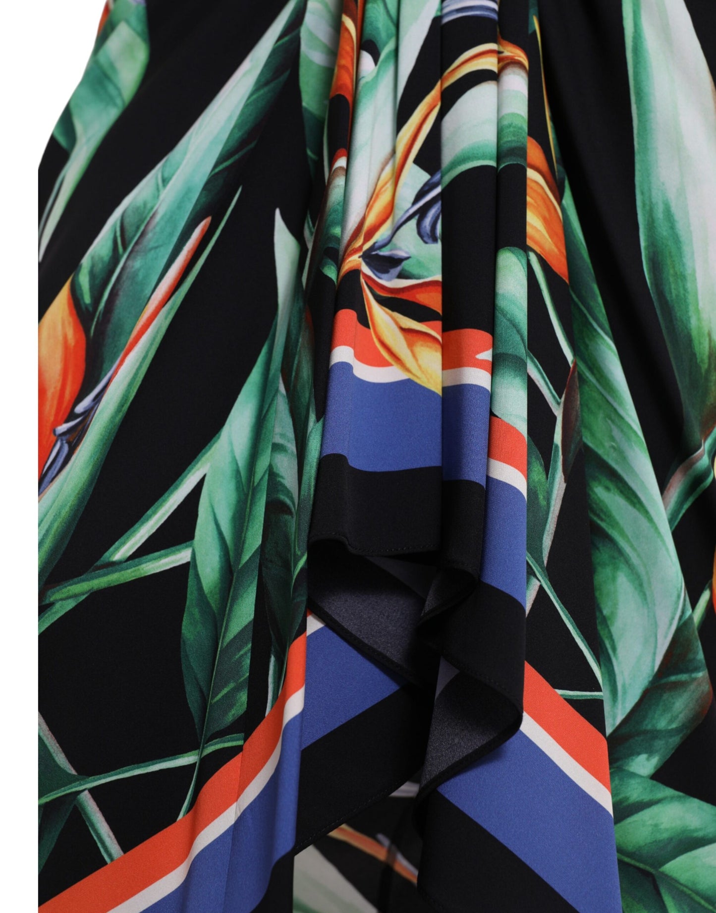 Jupe portefeuille mi-longue taille haute noire Strelitzia