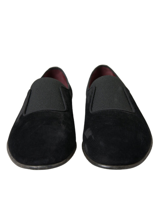 Mocassins AMALFI en velours noir RUNWAY