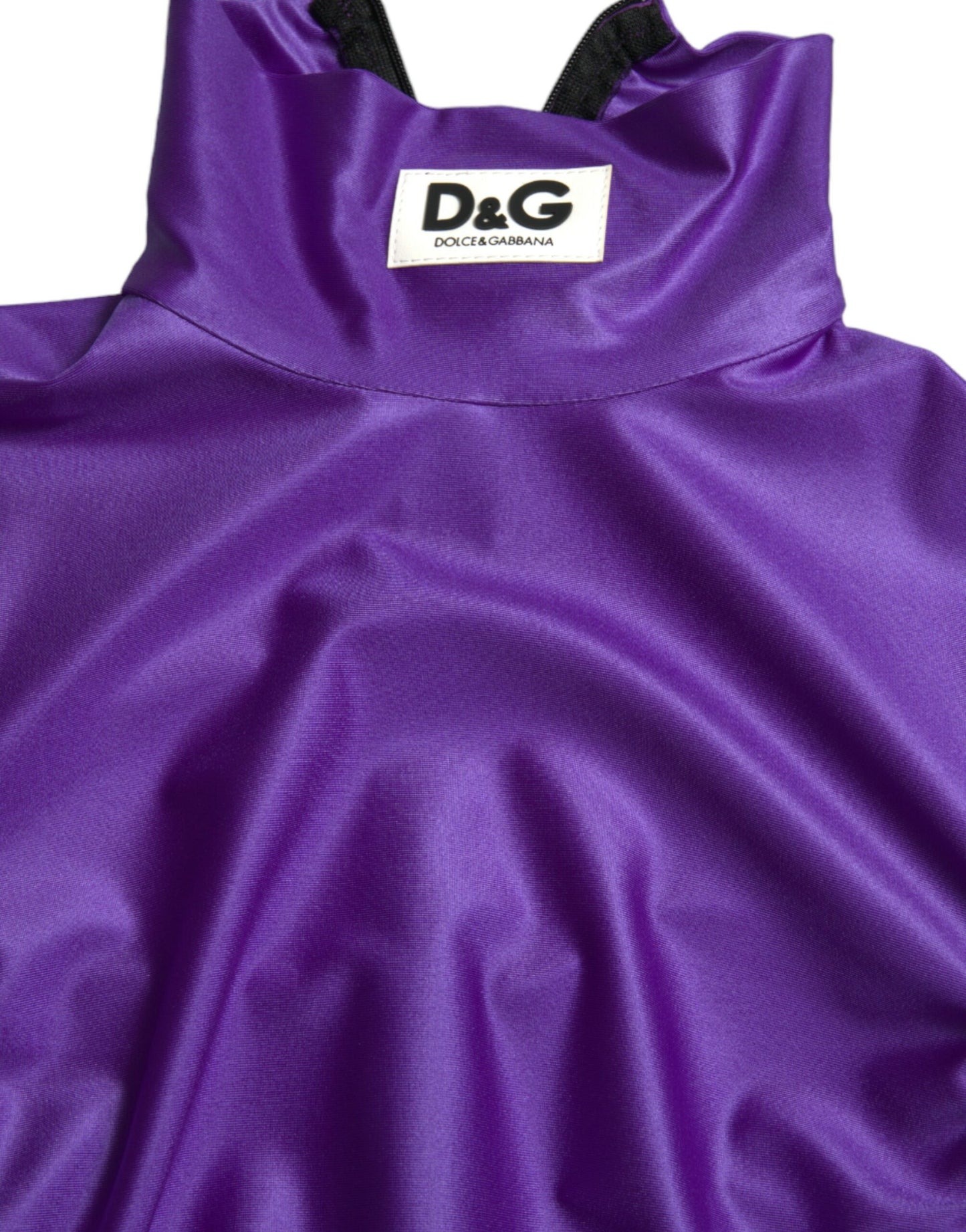 Top de manga larga ajustado de nailon elástico morado