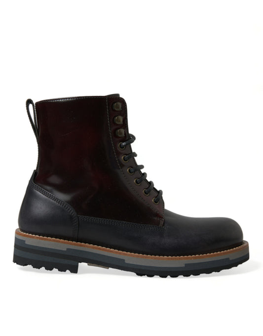 Botas militares de combate de cuero negro