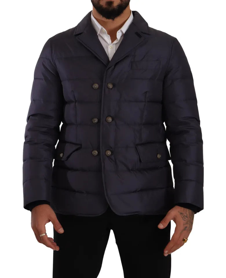 Manteau d'hiver en soie de chèvre bleue