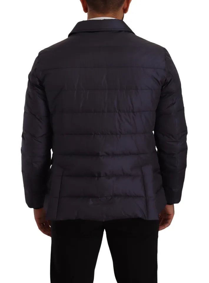 Manteau d'hiver en soie de chèvre bleue
