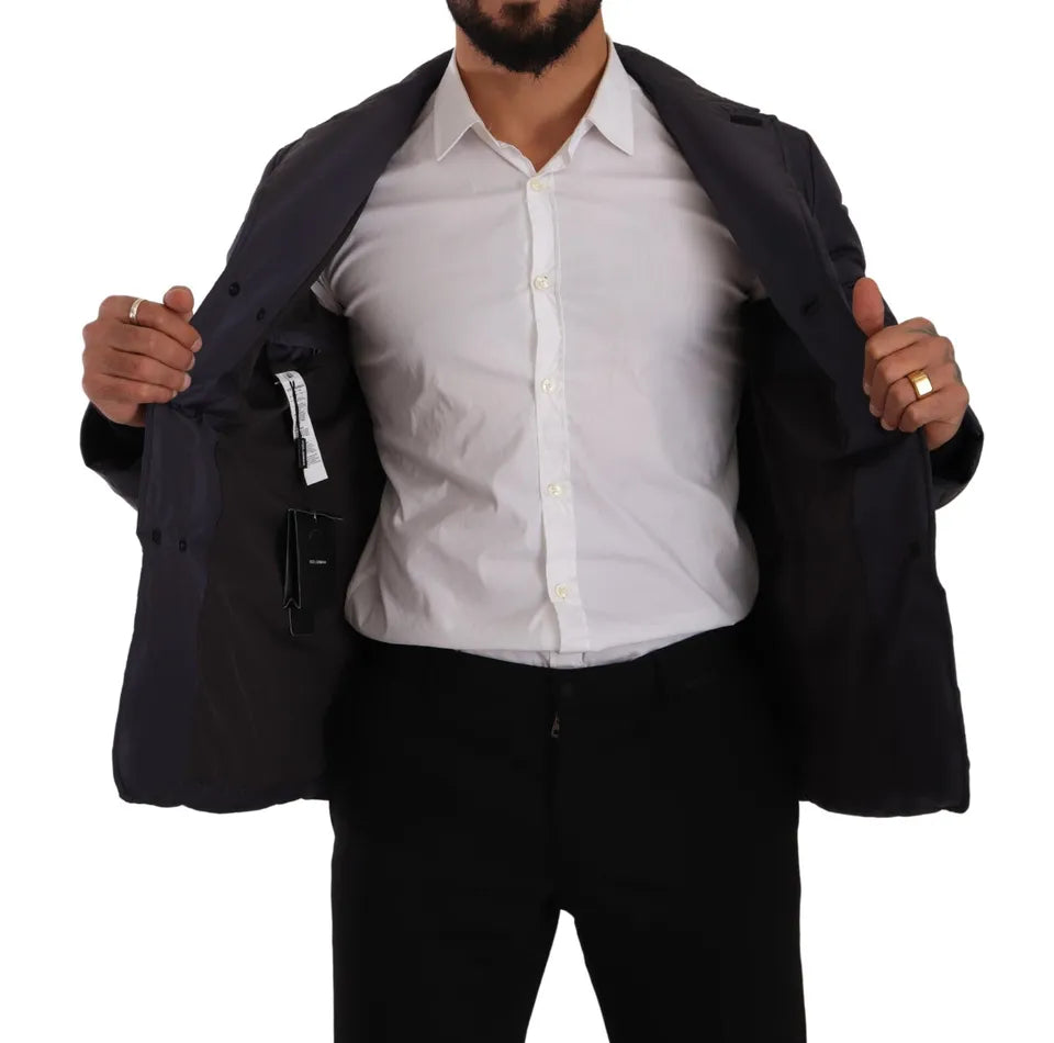 Manteau d'hiver en soie de chèvre bleue