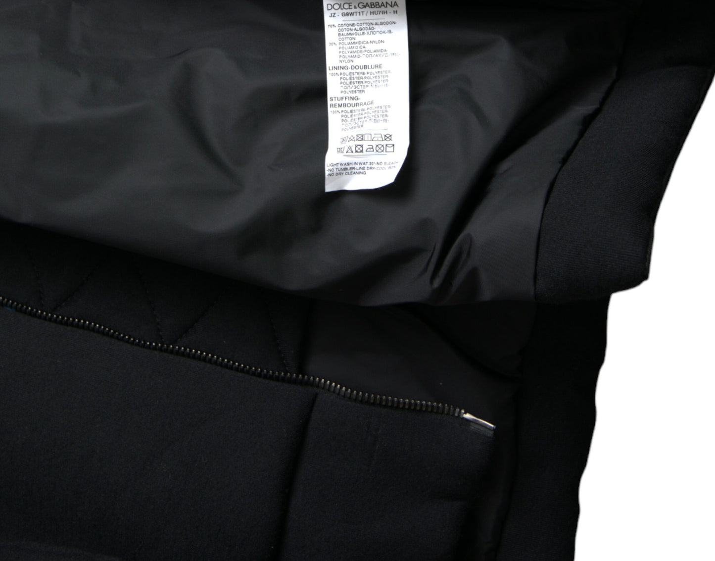 Blouson aviateur à capuche en coton noir avec logo