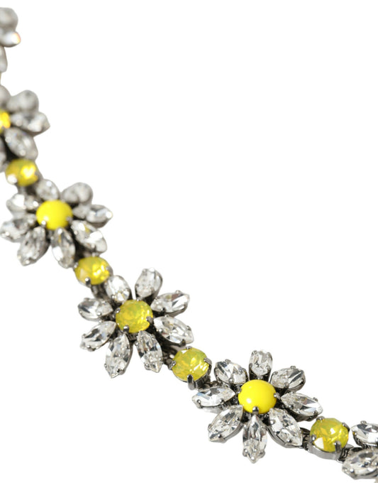 Ceinture Dauphine en cristal et marguerite noire