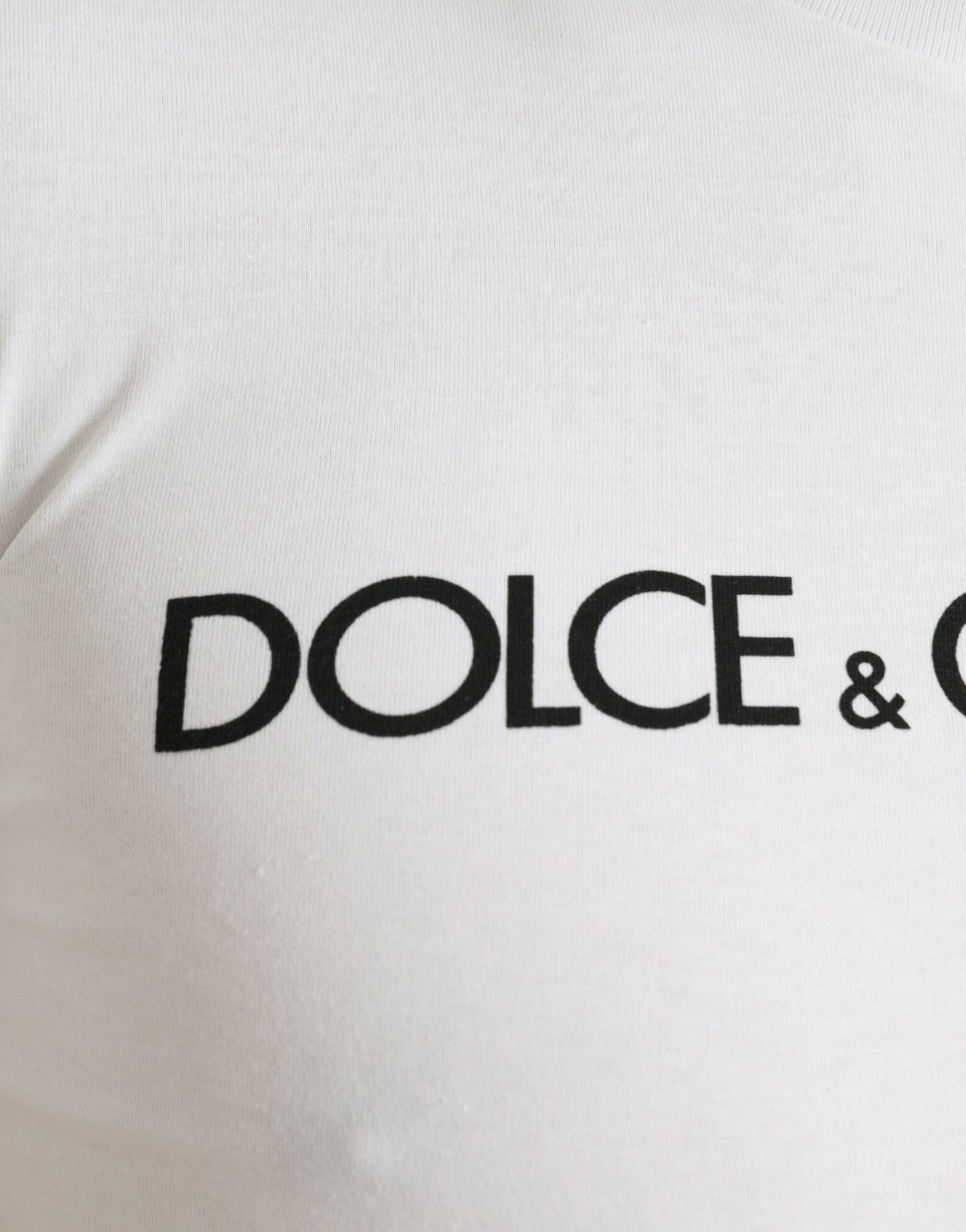 T-shirt col rond en coton blanc avec logo imprimé