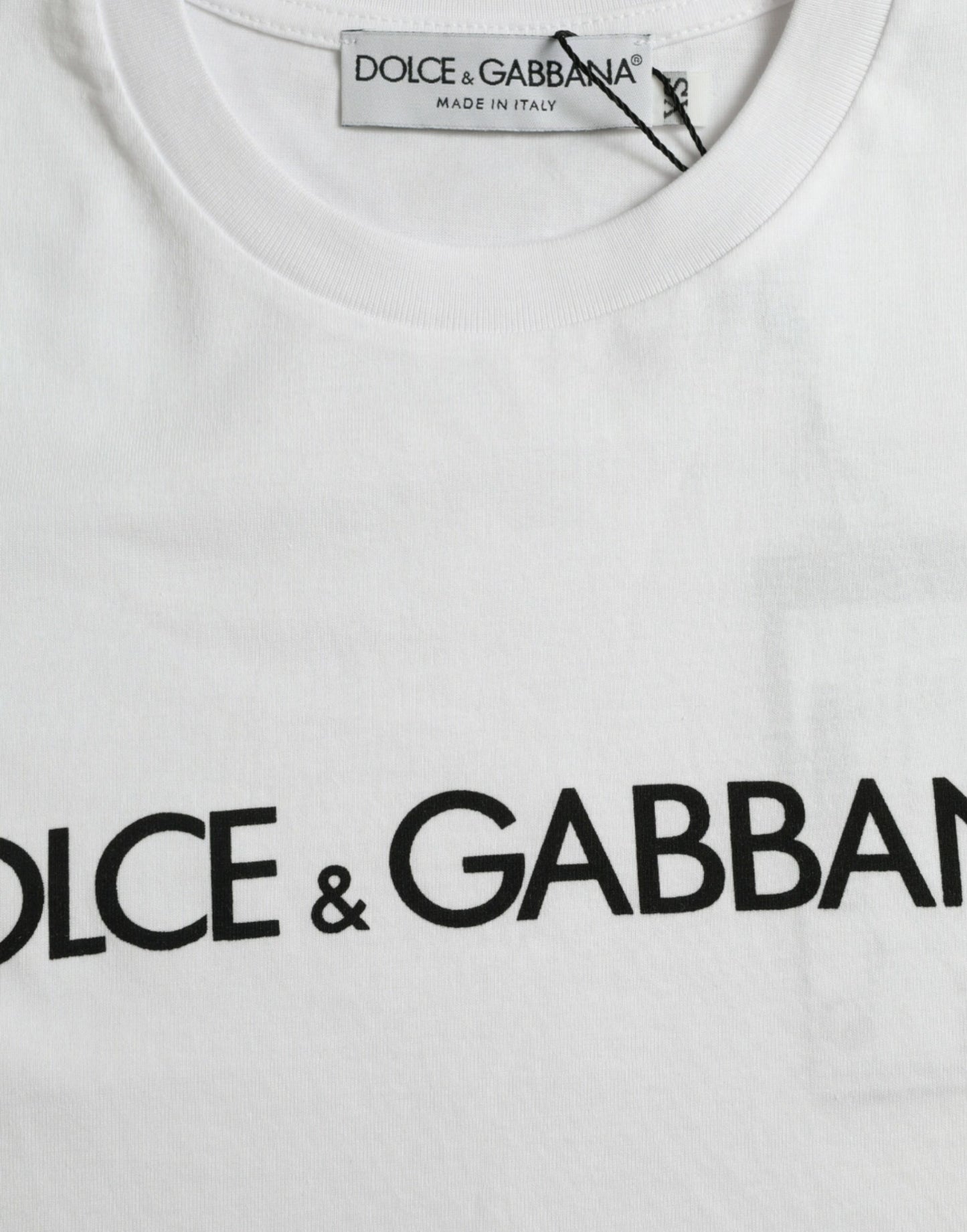 T-shirt col rond en coton blanc avec logo imprimé