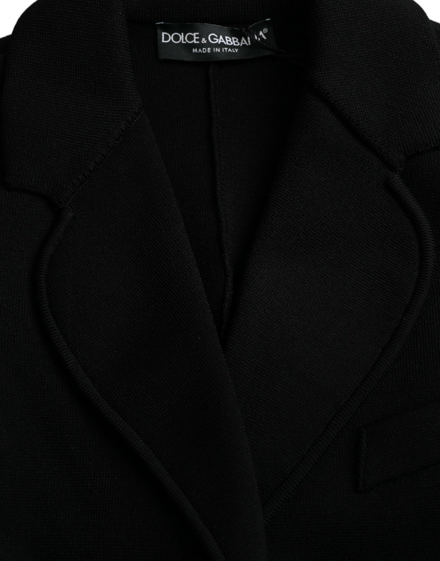 Veste blazer noire à simple boutonnage en viscose