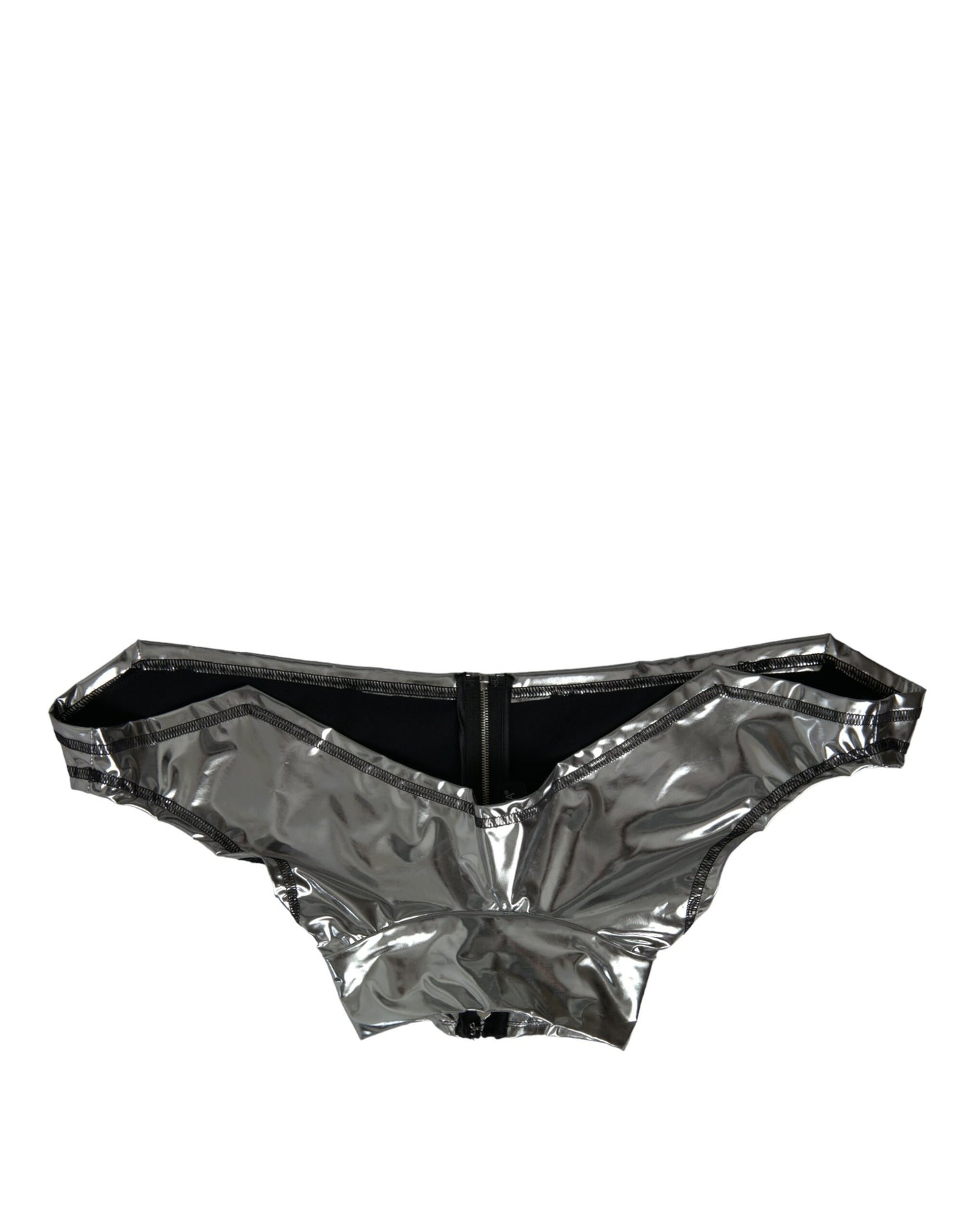 Top elástico de poliéster plateado