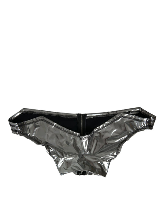 Top elástico de poliéster plateado