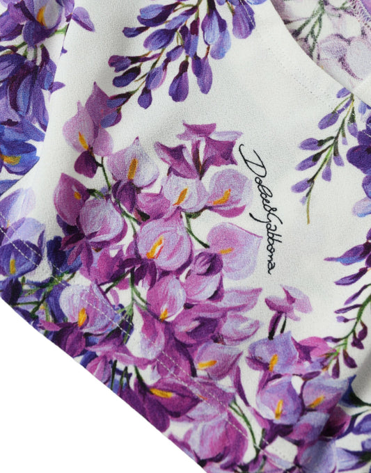 Top corto sin mangas con estampado floral multicolor