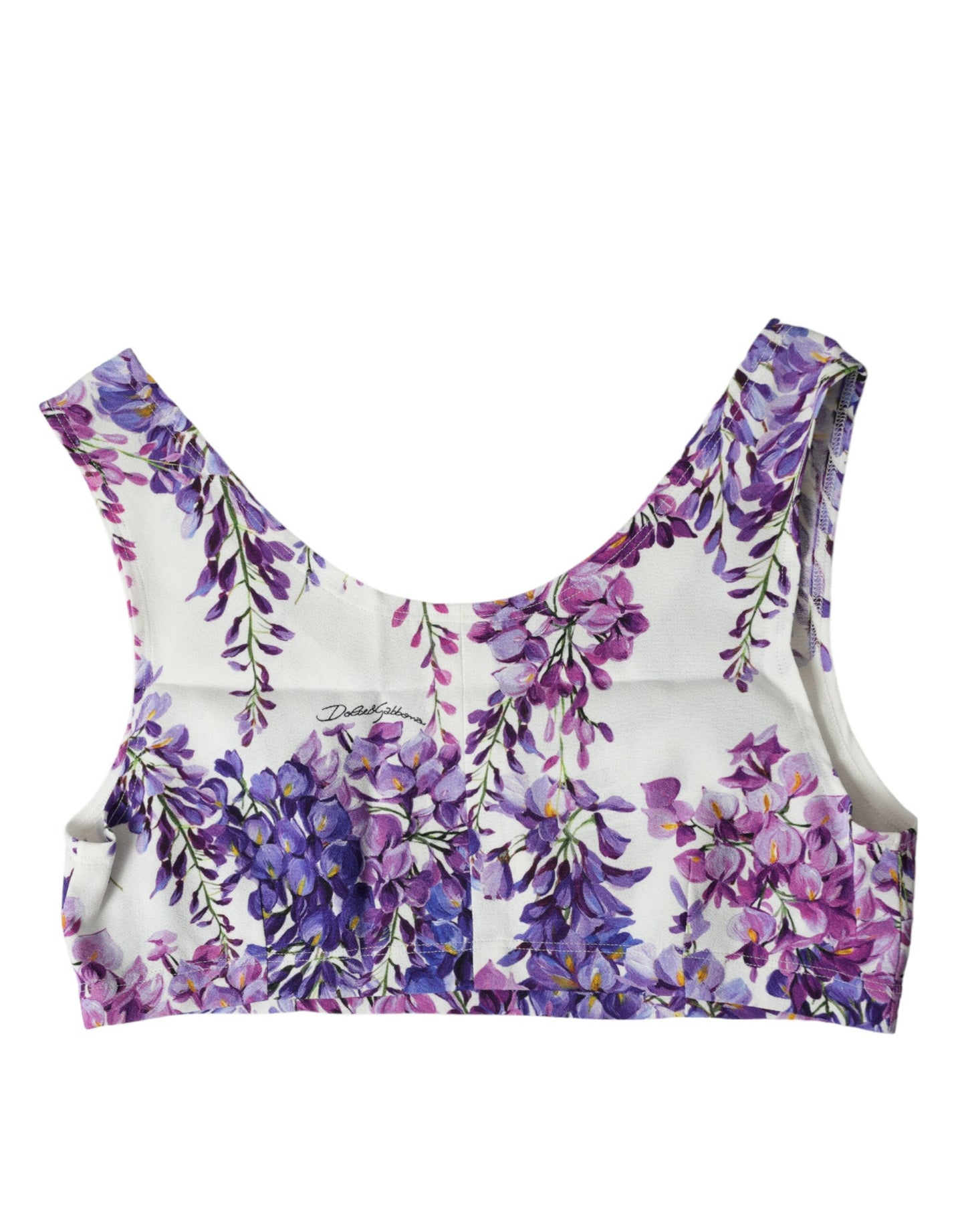 Top corto sin mangas con estampado floral multicolor