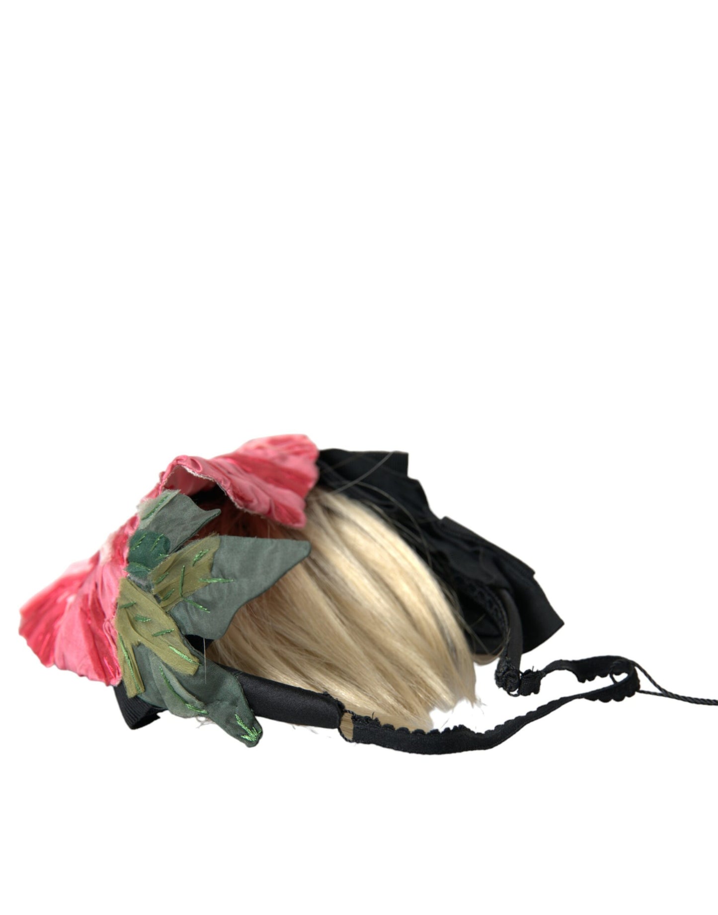 Diadema de parrucchiera de pelo blanco y viscosa negra