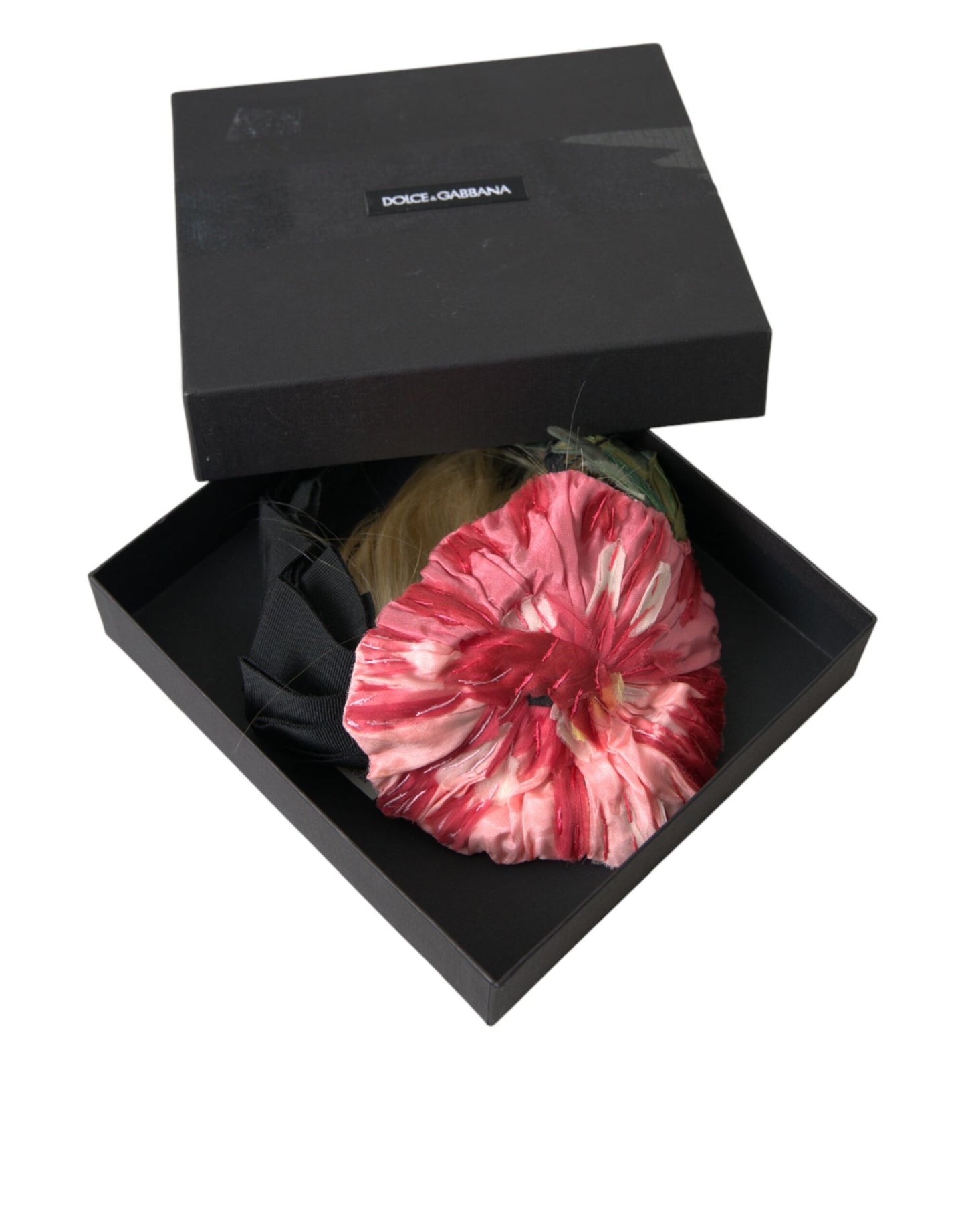 Diadema de parrucchiera de pelo blanco y viscosa negra