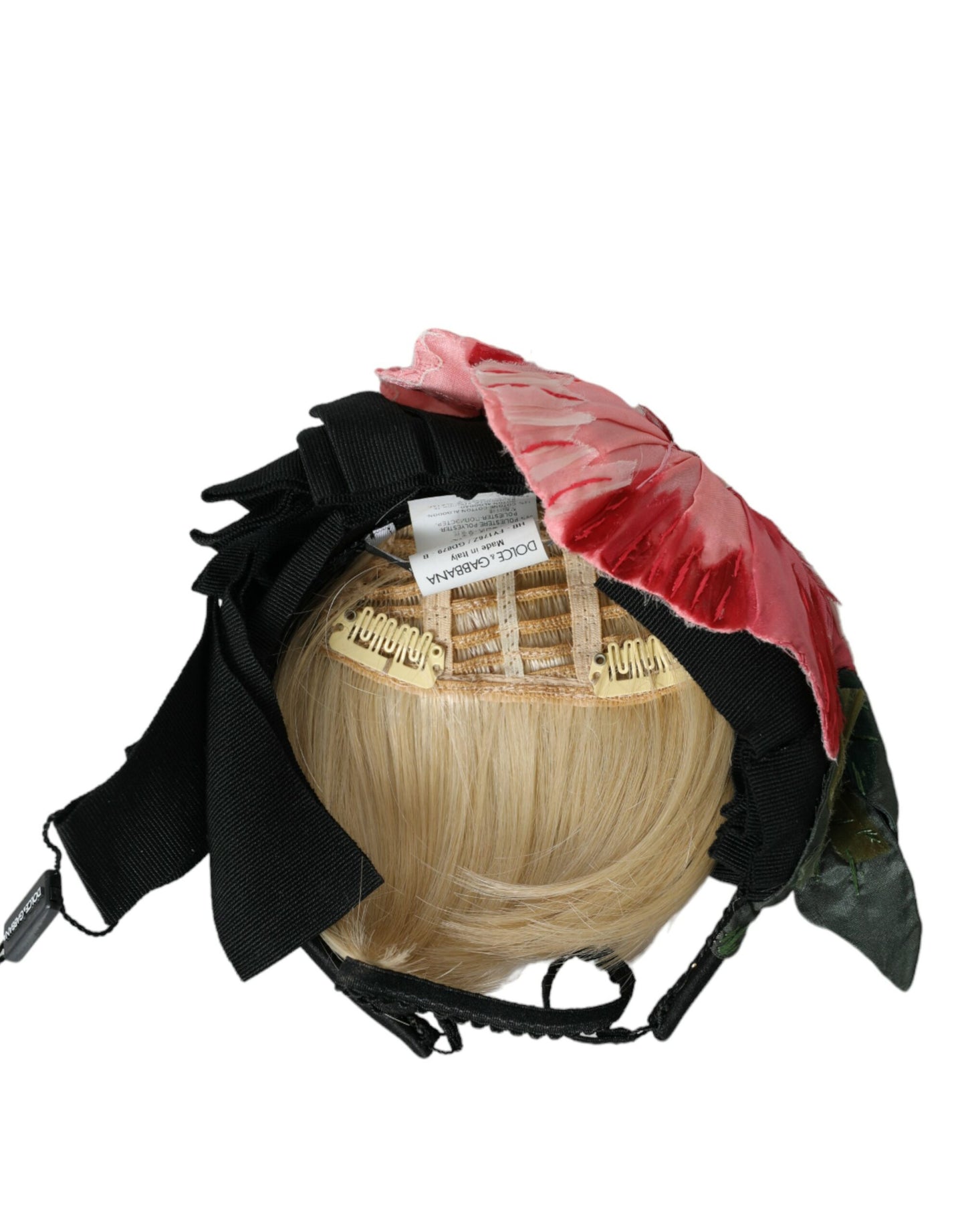 Diadema de parrucchiera de pelo blanco y viscosa negra