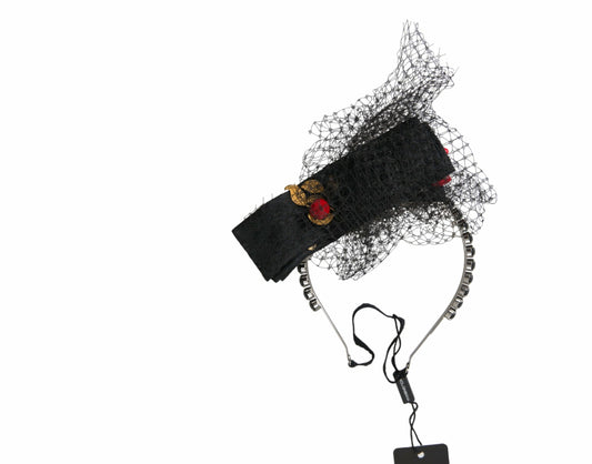 Serre-tête diadème en maille de cristal de Sicile à la fraise noire