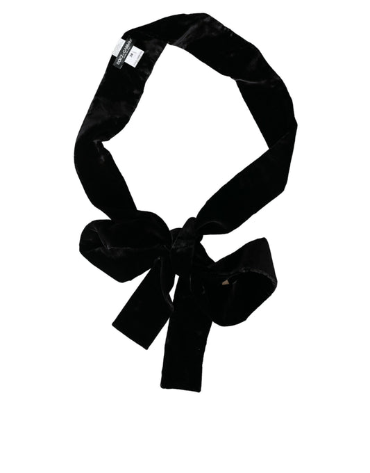 Ceinture large en viscose noire pour femme