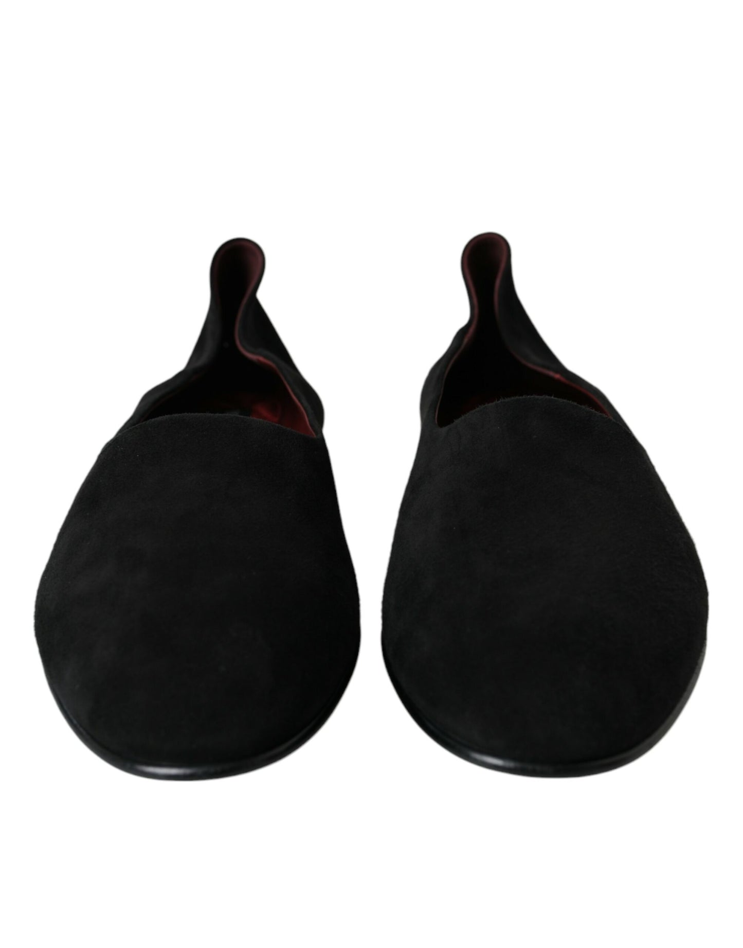 Mocassins en daim noir, chaussures habillées à enfiler