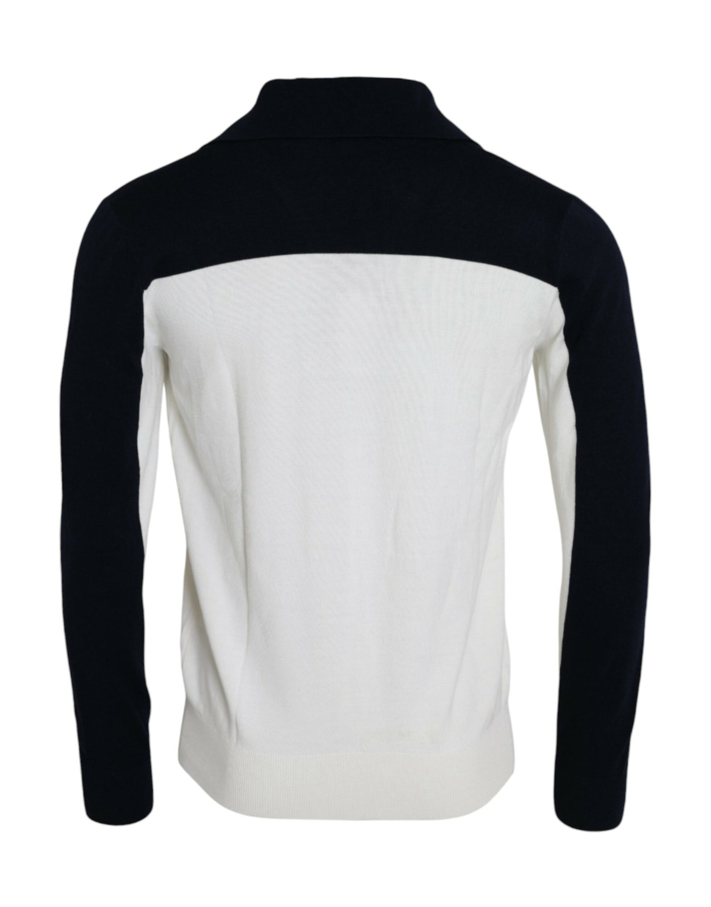 Suéter tipo jersey con cuello henley blanco y negro de Sicilia