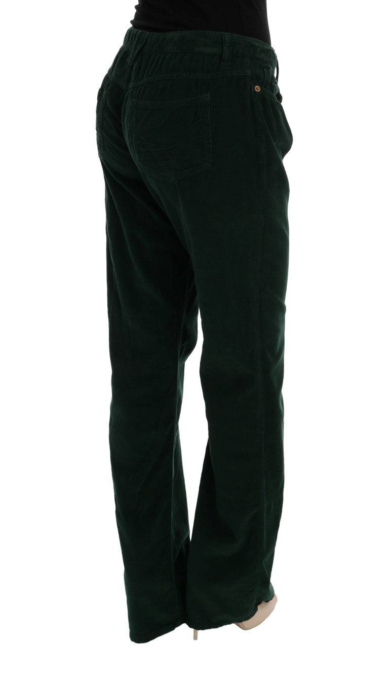 Vaqueros de pana de algodón verde