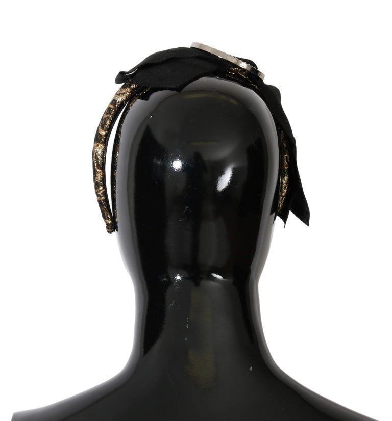 Diadema de cristal blanco y negro