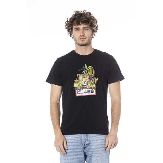 Camiseta negra de algodón para hombre