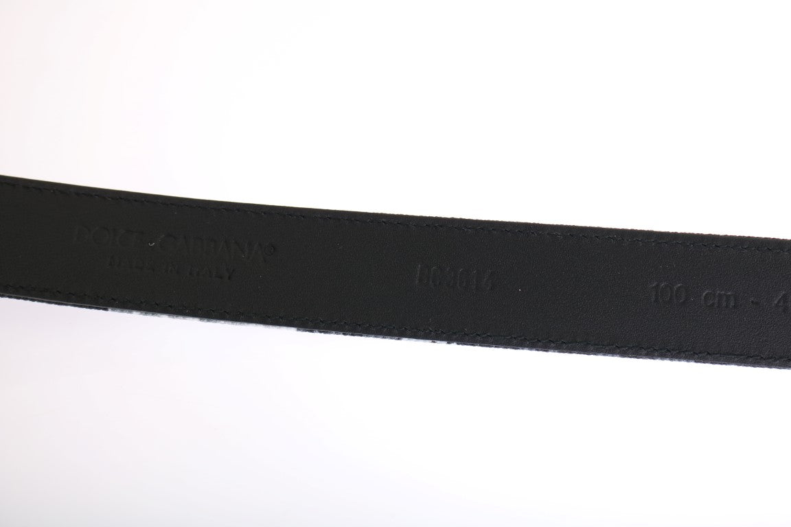 Cinturón de piel de lino Caimán negro