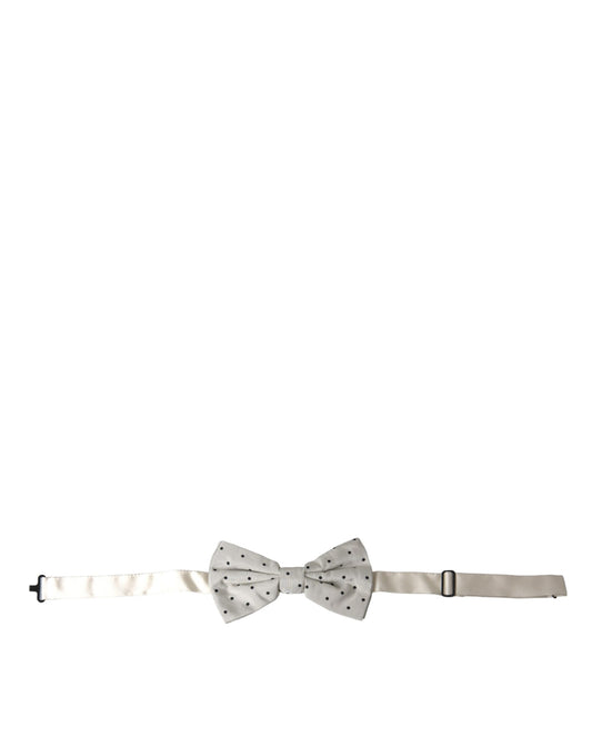 Nœud papillon en polyester à pois blancs et noirs pour homme