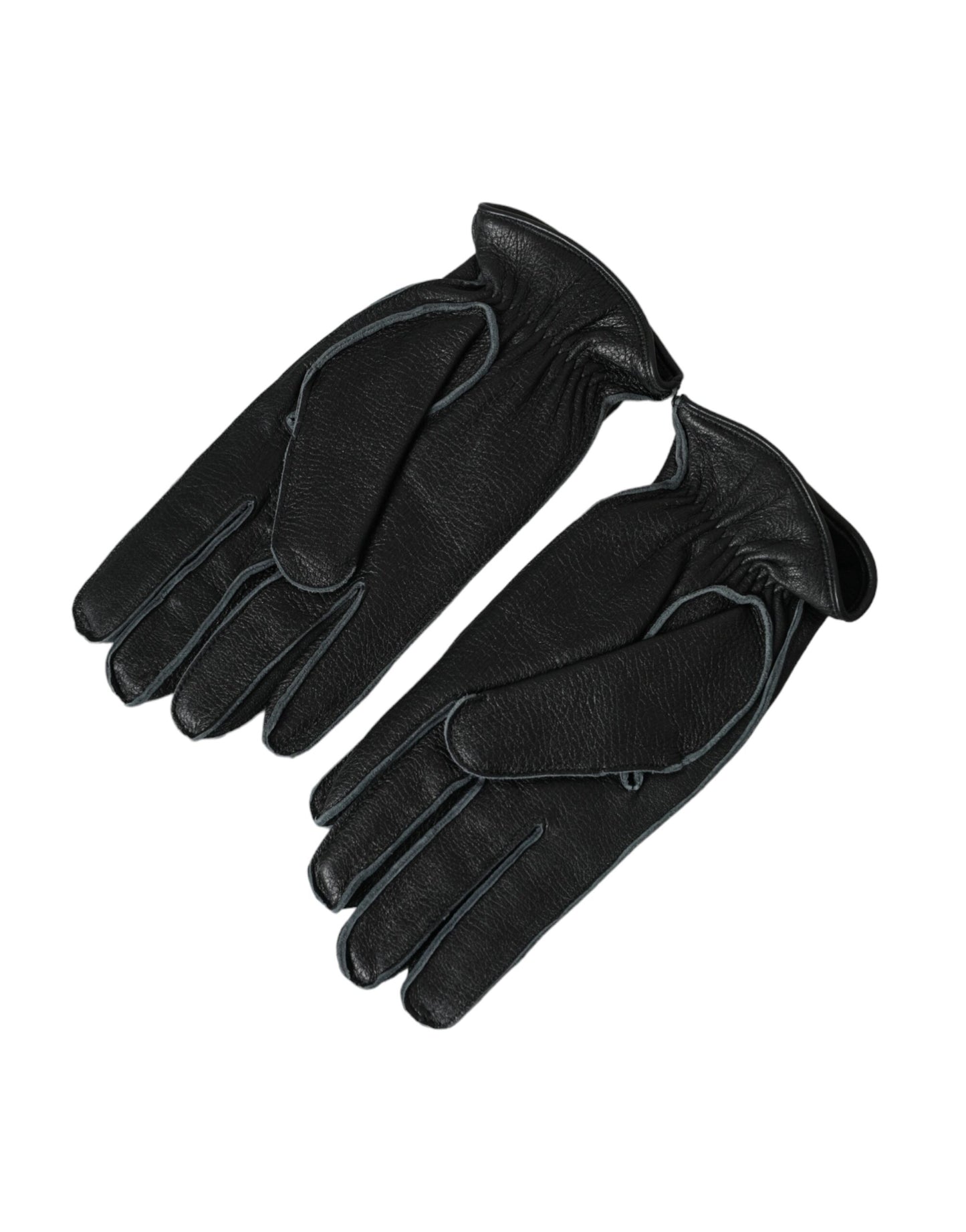 Gants en cuir de cerf noir jusqu'aux poignets