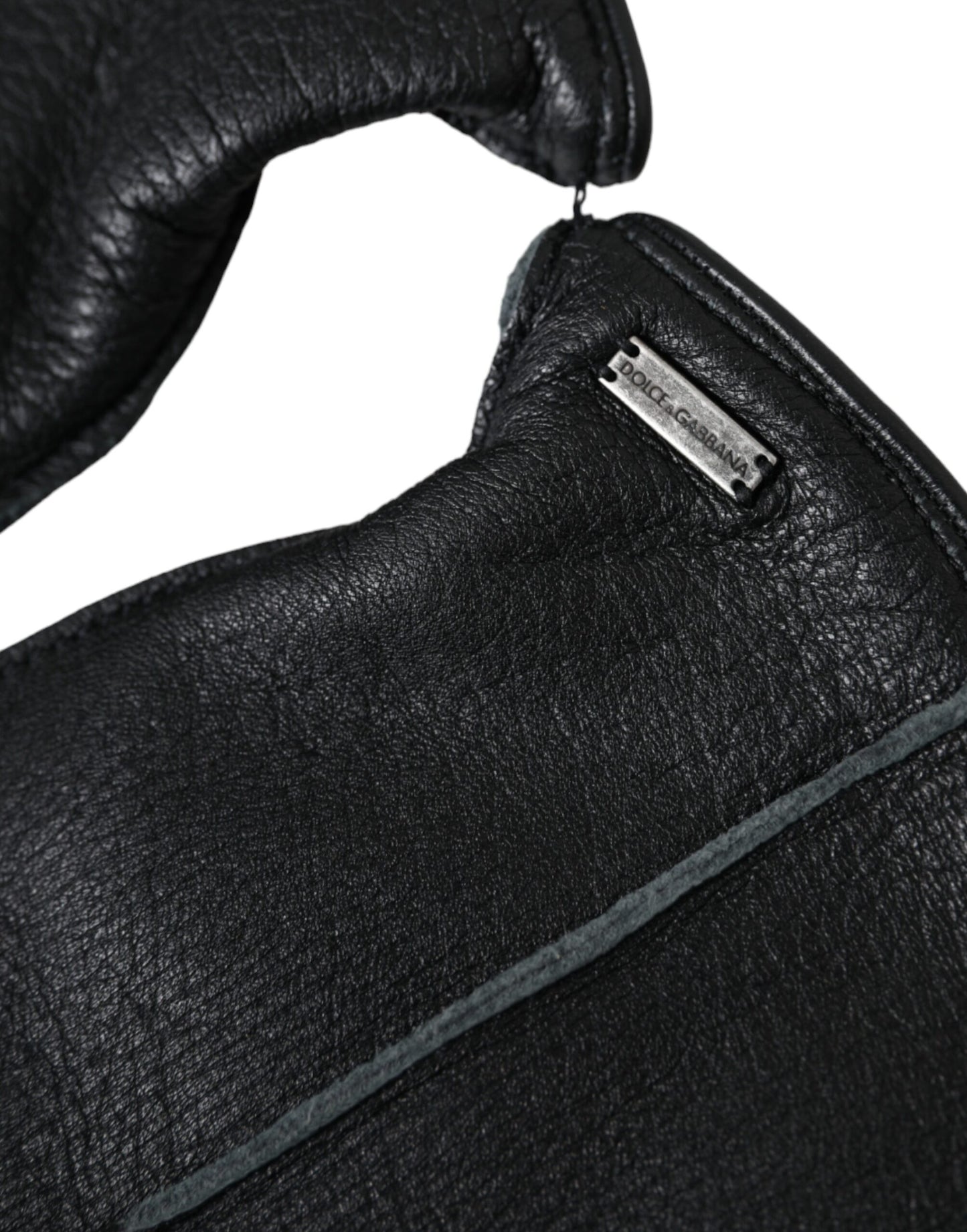 Gants en cuir de cerf noir jusqu'aux poignets