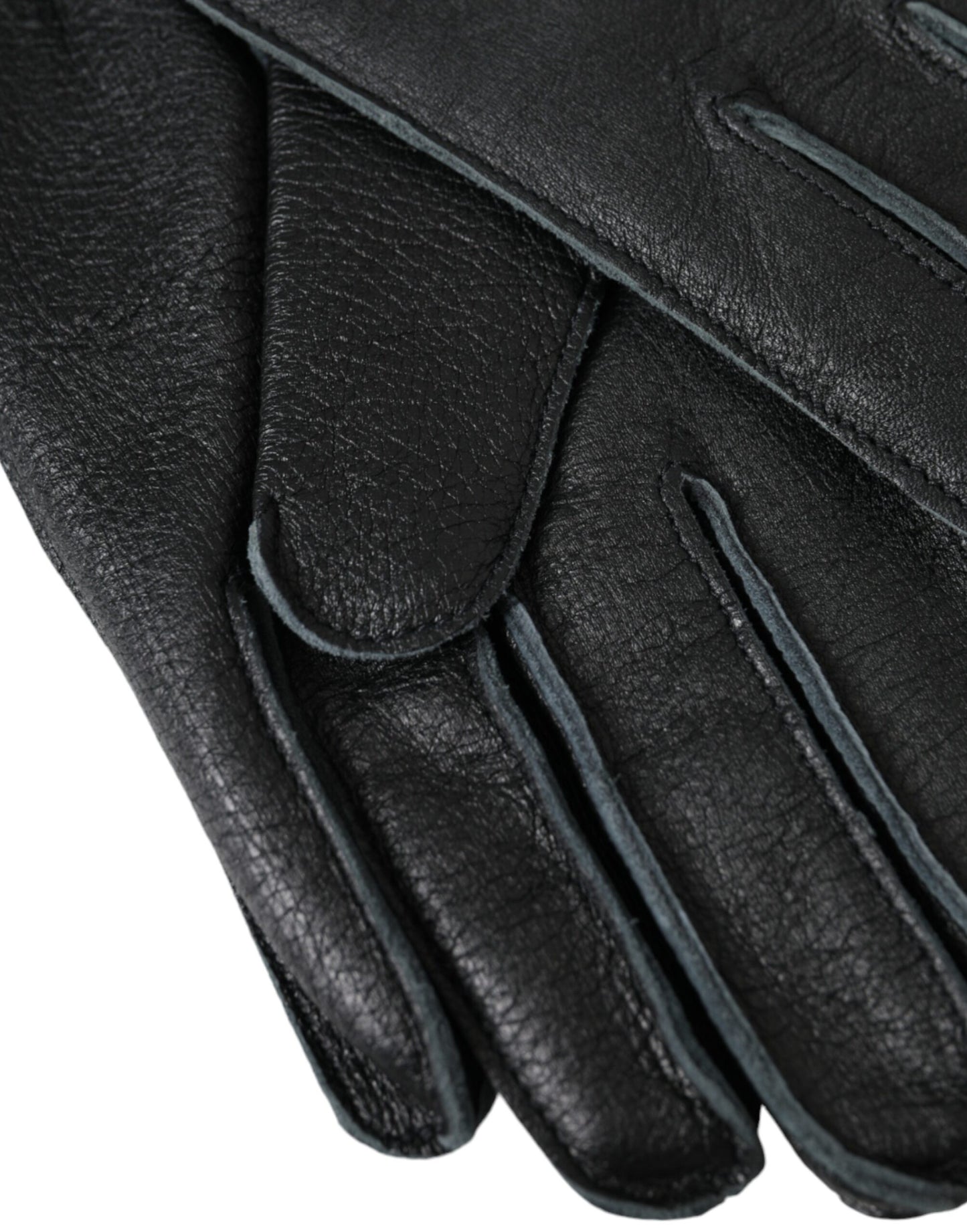 Gants en cuir de cerf noir jusqu'aux poignets