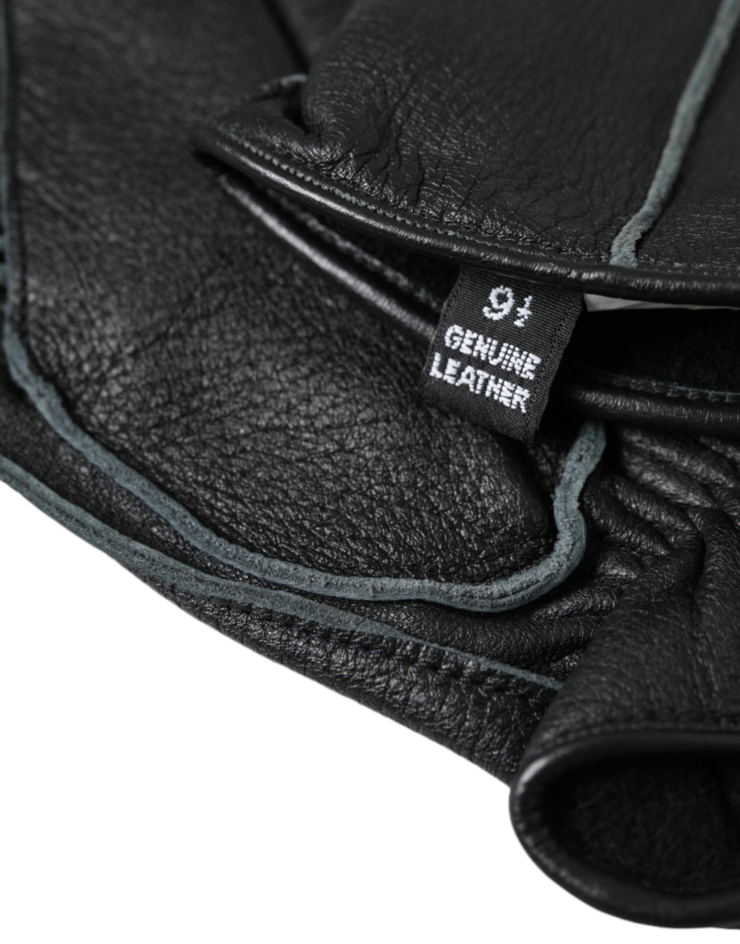 Gants en cuir de cerf noir jusqu'aux poignets