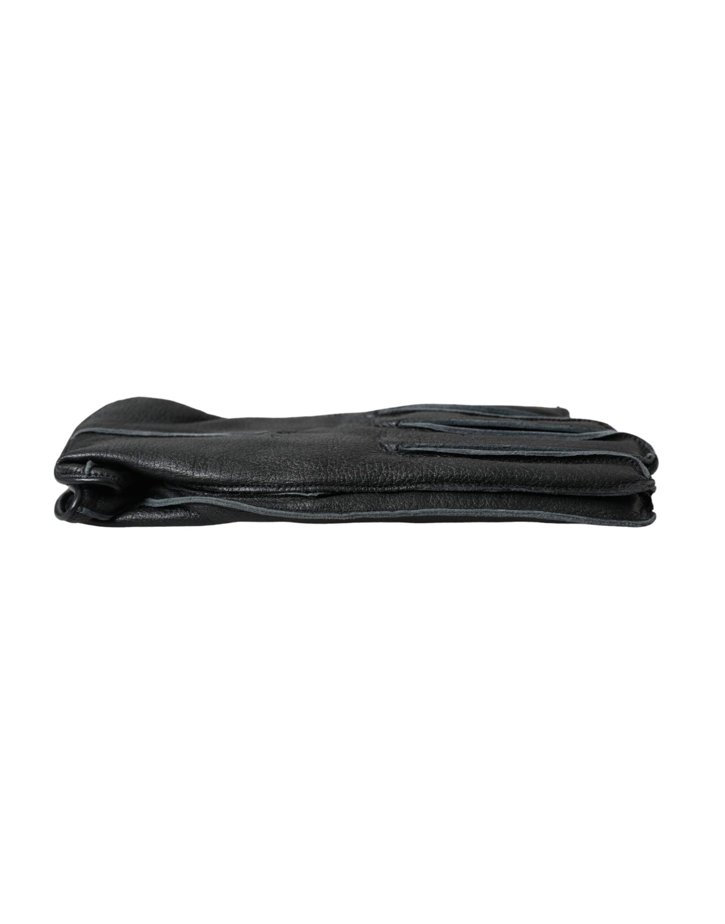 Gants en cuir de cerf noir jusqu'aux poignets
