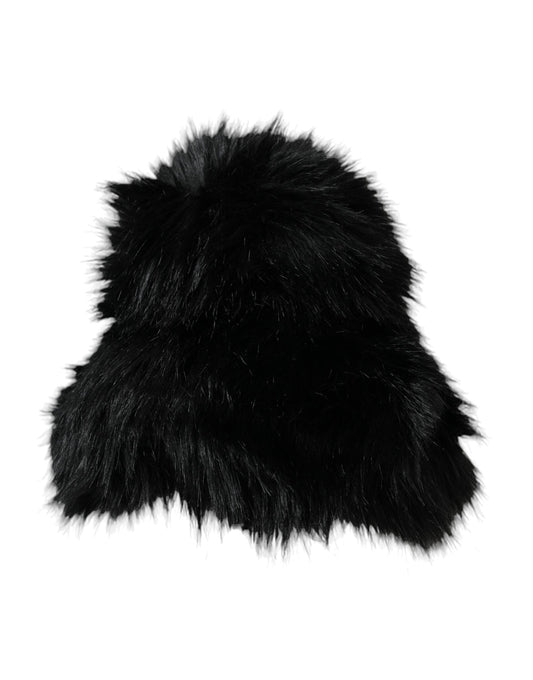 Bob en fausse fourrure noire pour femme