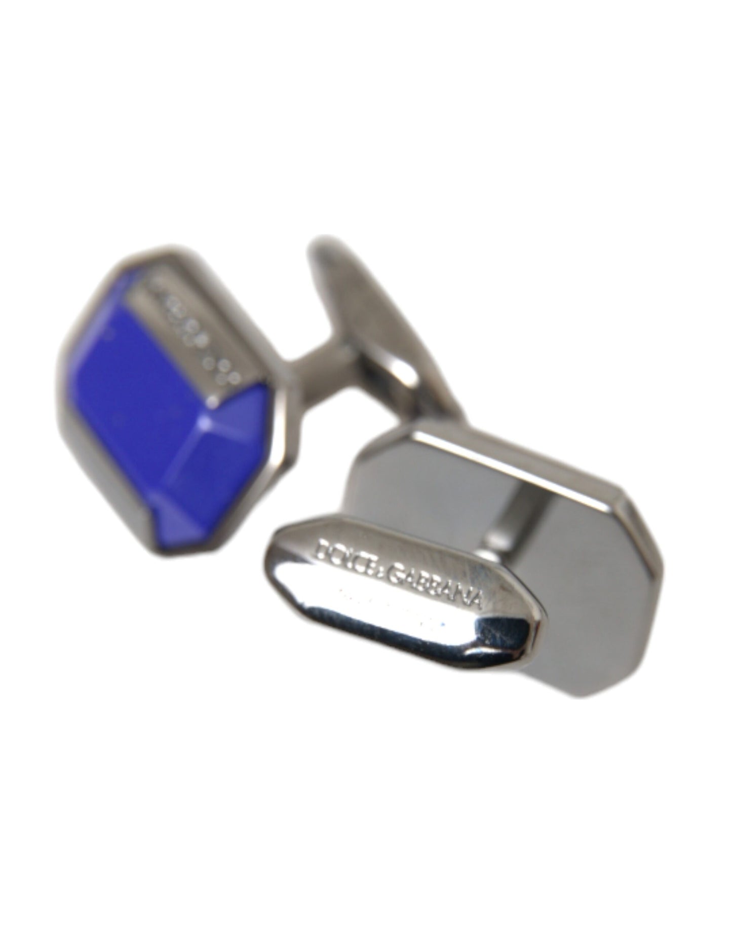 Gemelos de cristal con alfiler de latón bañado en plata