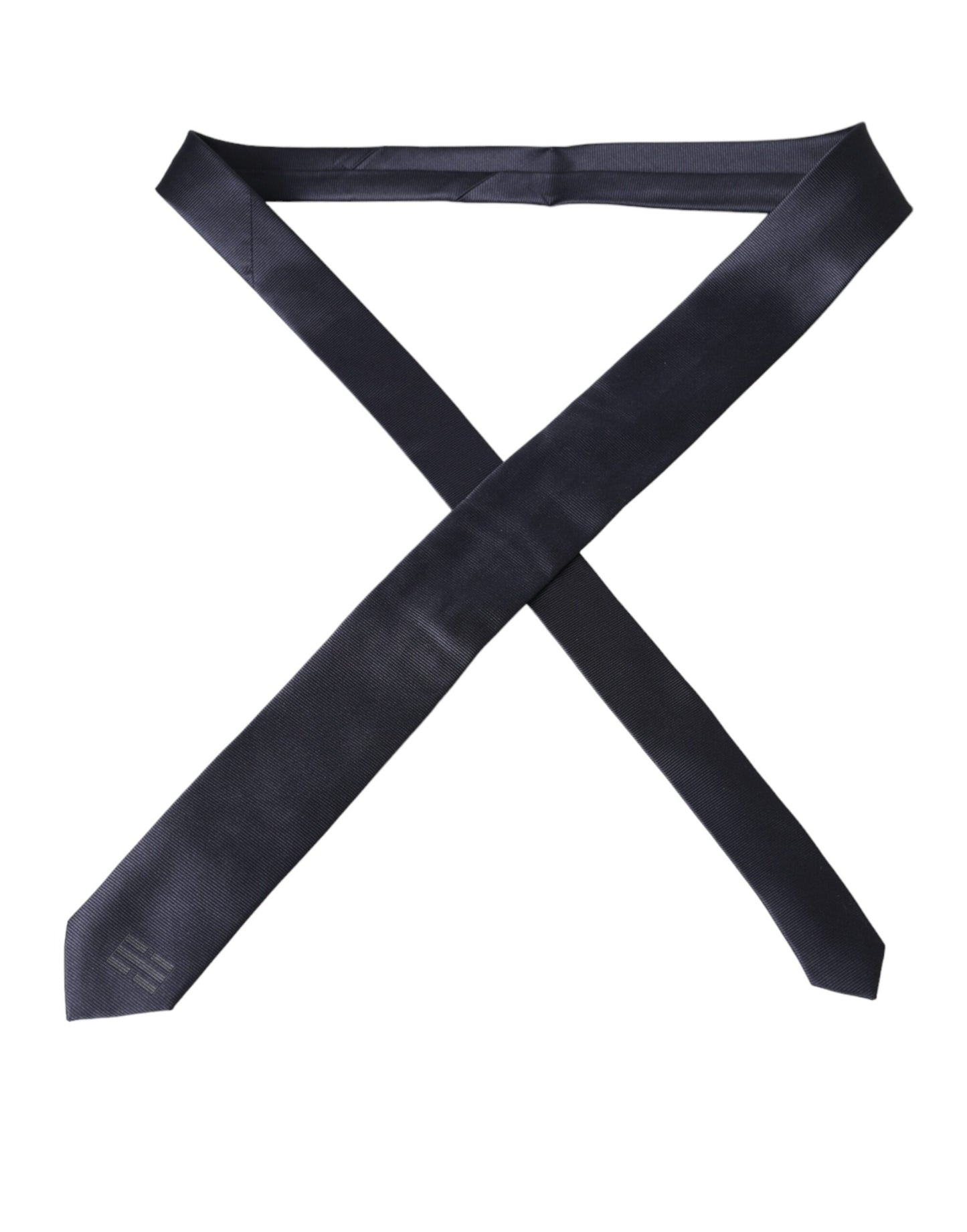 Corbata ajustable de seda azul lisa para hombre