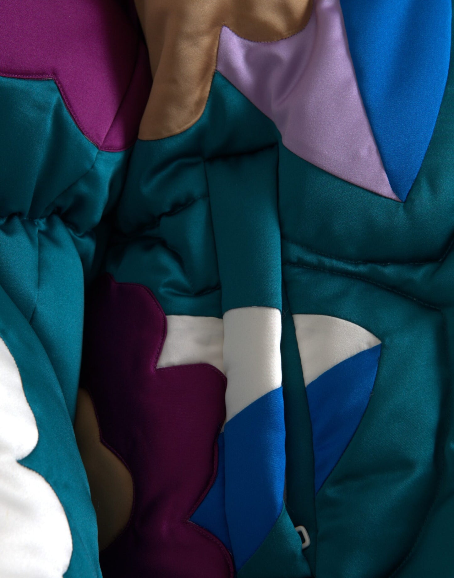 Doudoune coupe-vent fleurie multicolore