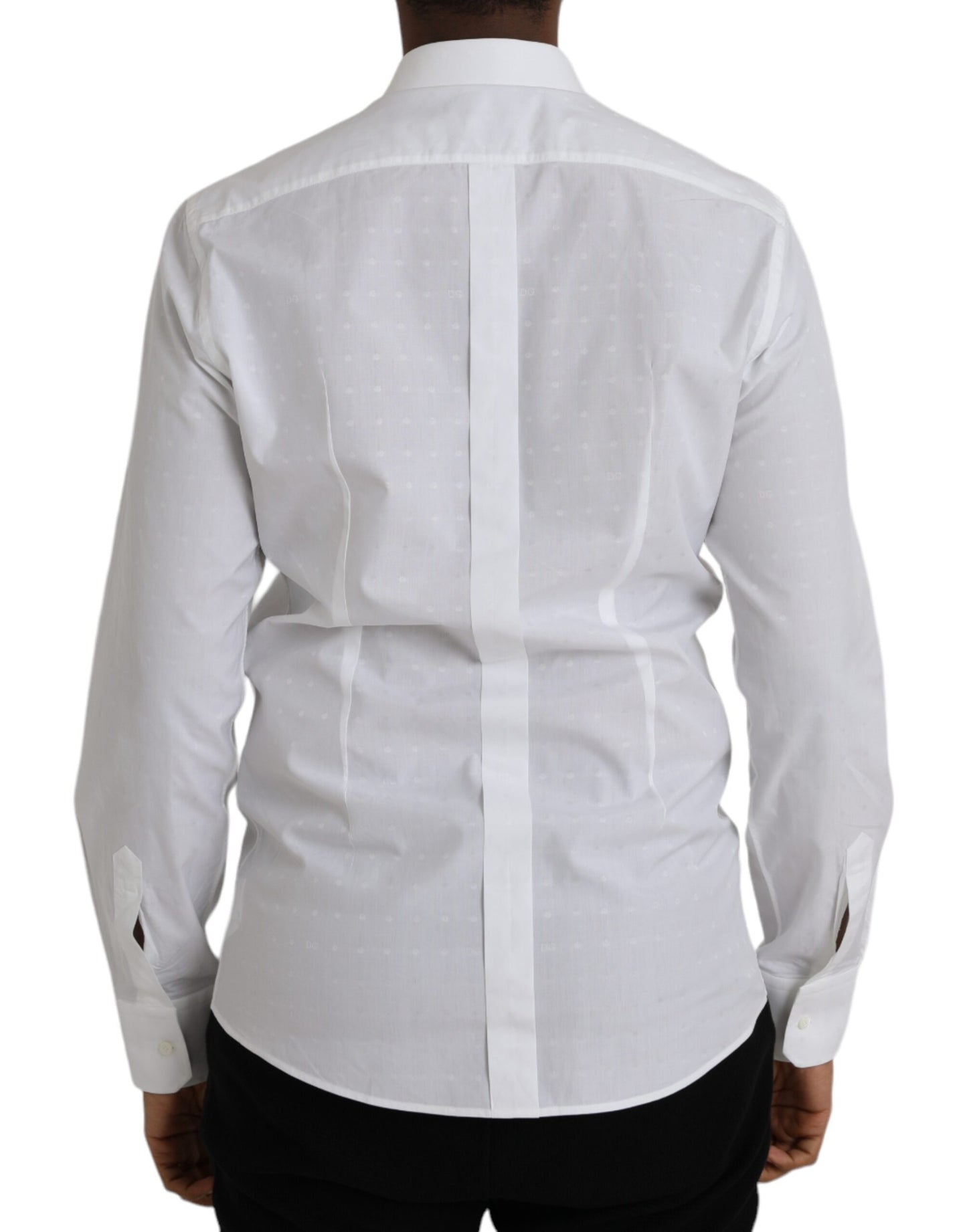 Chemise homme en coton blanc avec logo doré