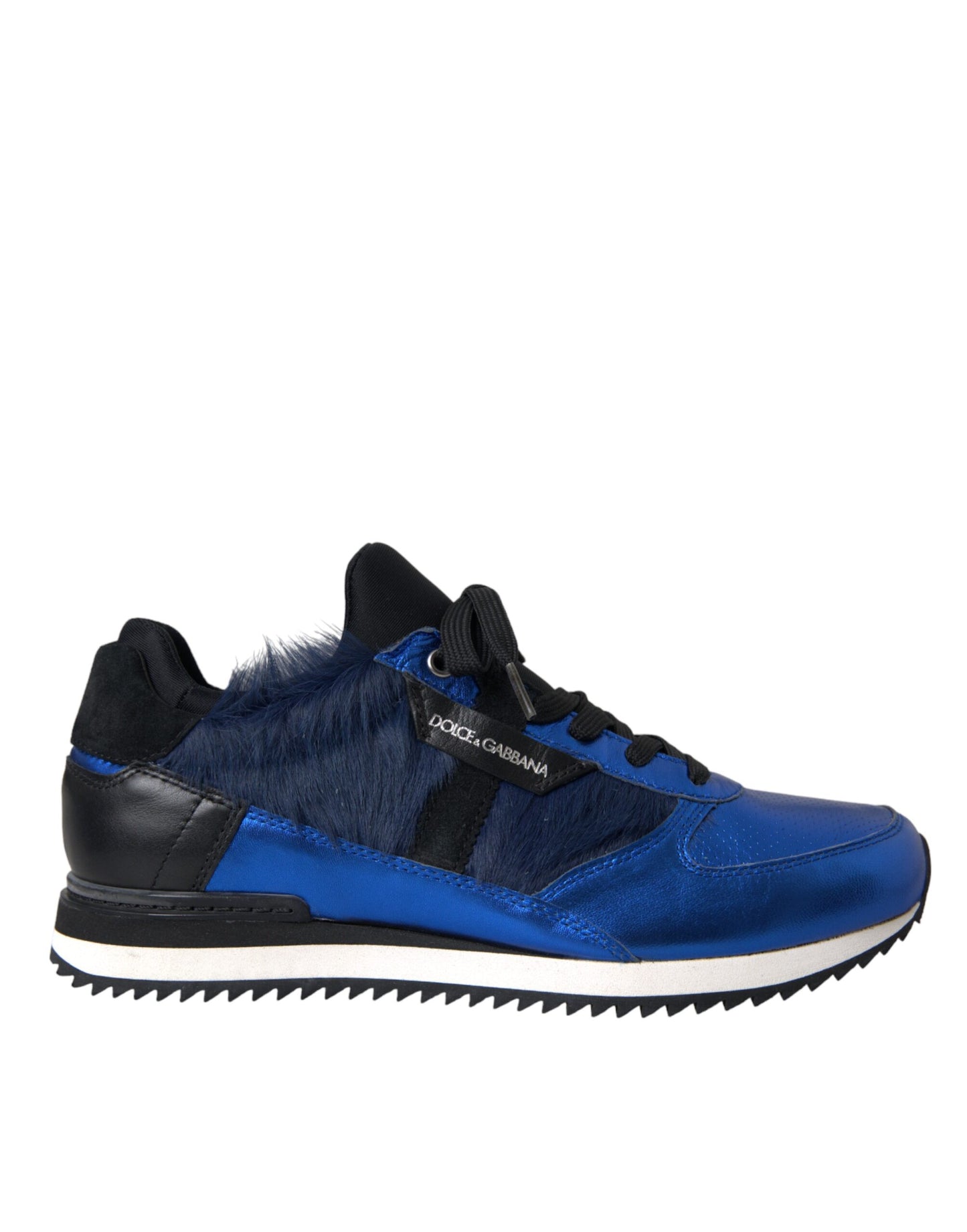 Zapatillas deportivas de piel de becerro azul y negra