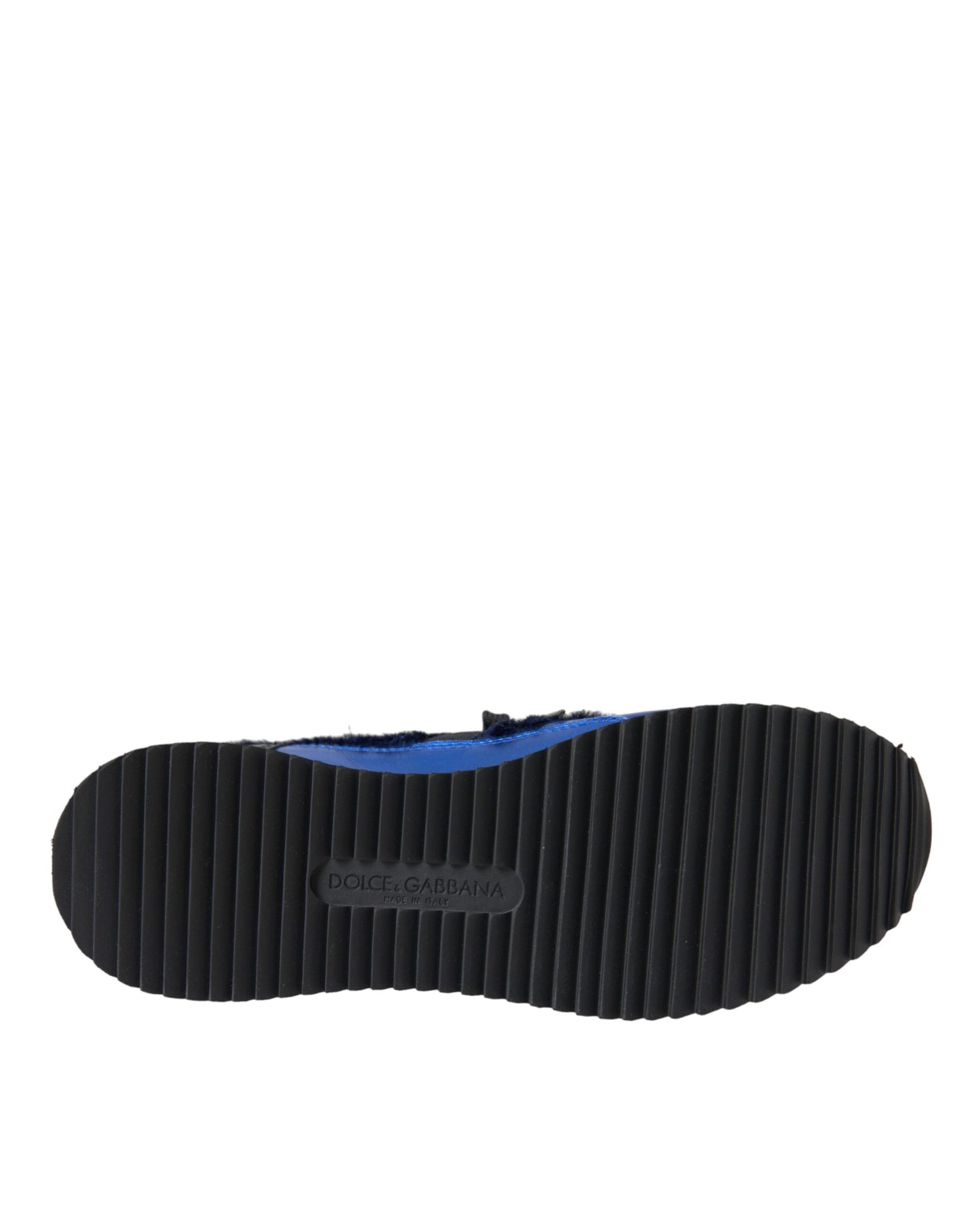 Zapatillas deportivas de piel de becerro azul y negra