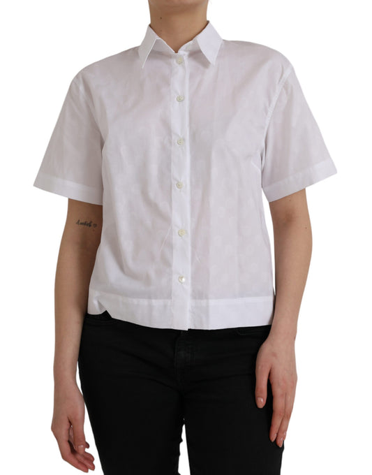 Camisa polo de manga corta con cuello blanco