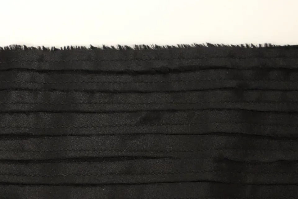 Ceinture de smoking en soie noire pour femme