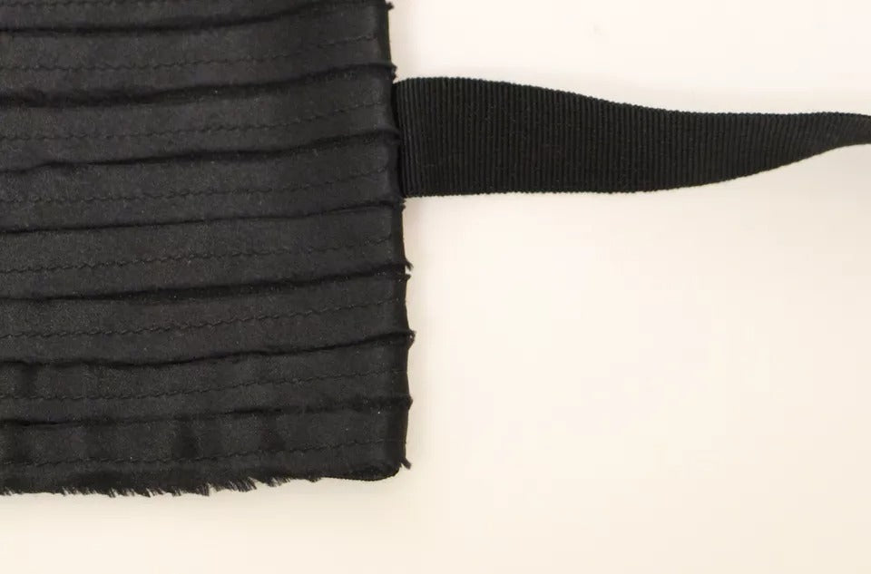Ceinture de smoking en soie noire pour femme