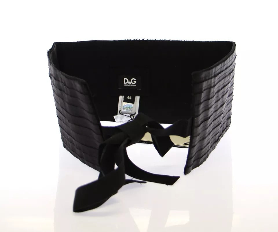 Ceinture de smoking en soie noire pour femme