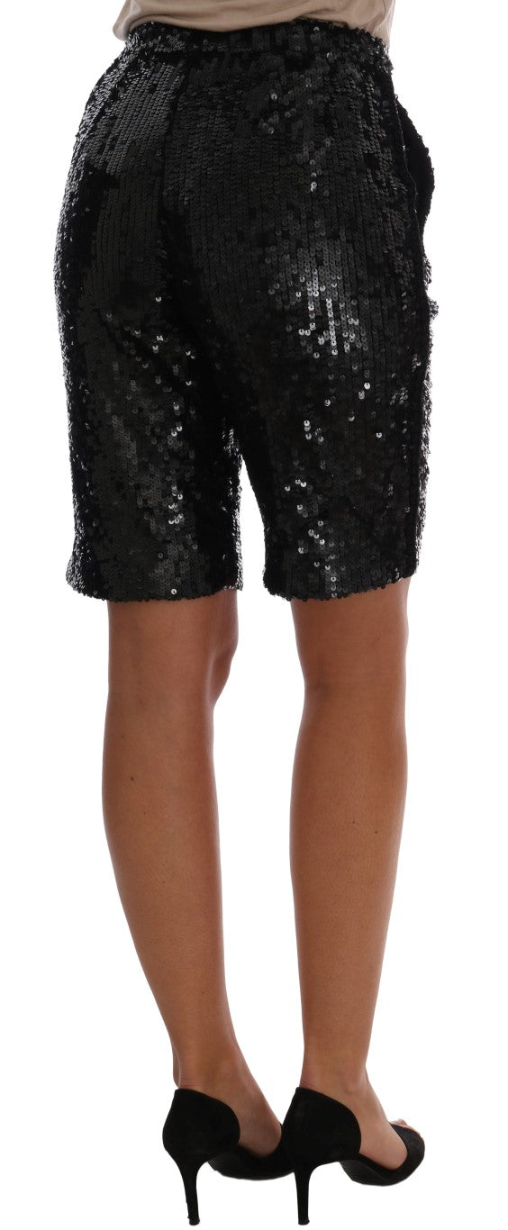 Pantalones cortos de moda con lentejuelas negras
