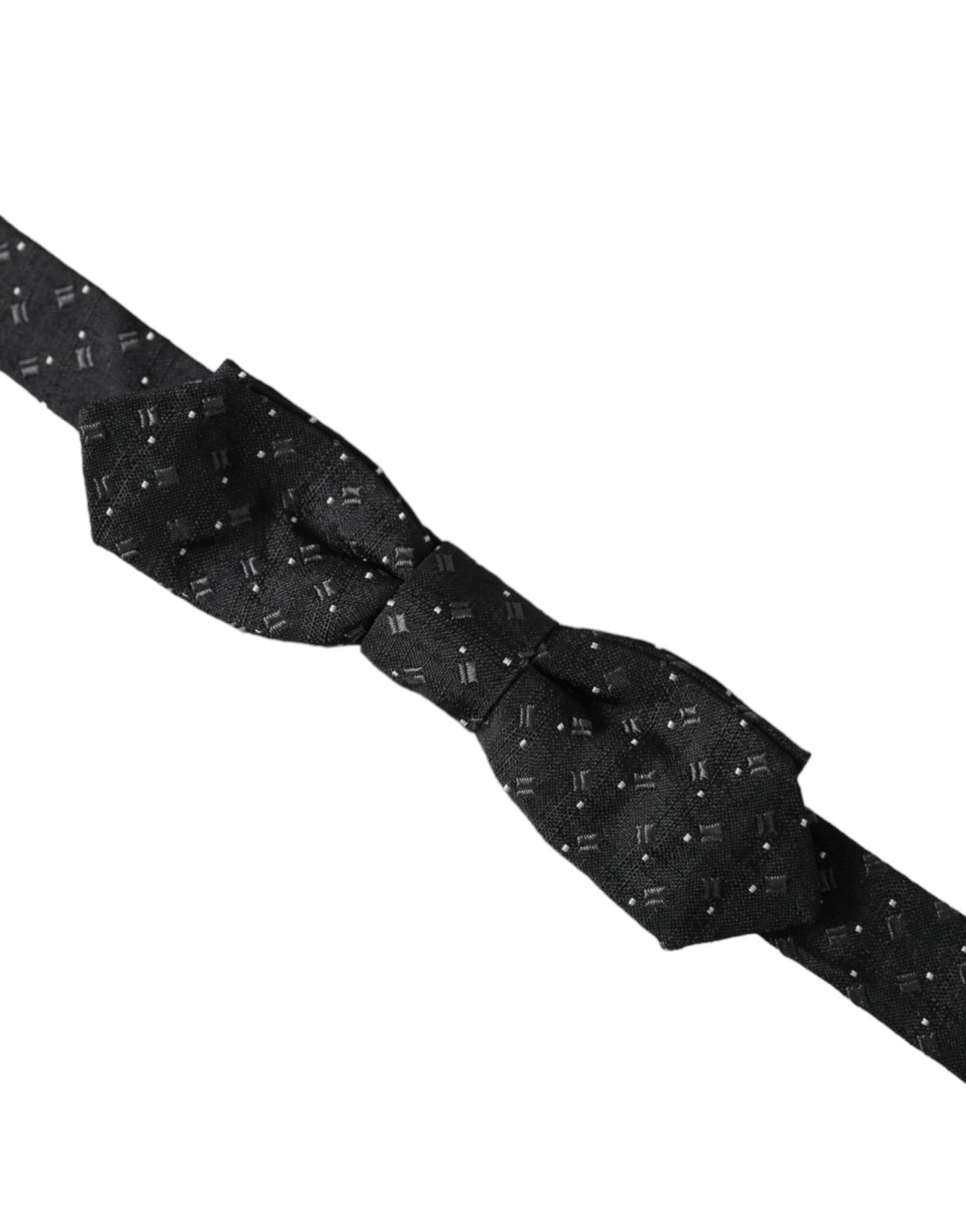 Nœud papillon ajustable en soie noire à motifs pour homme