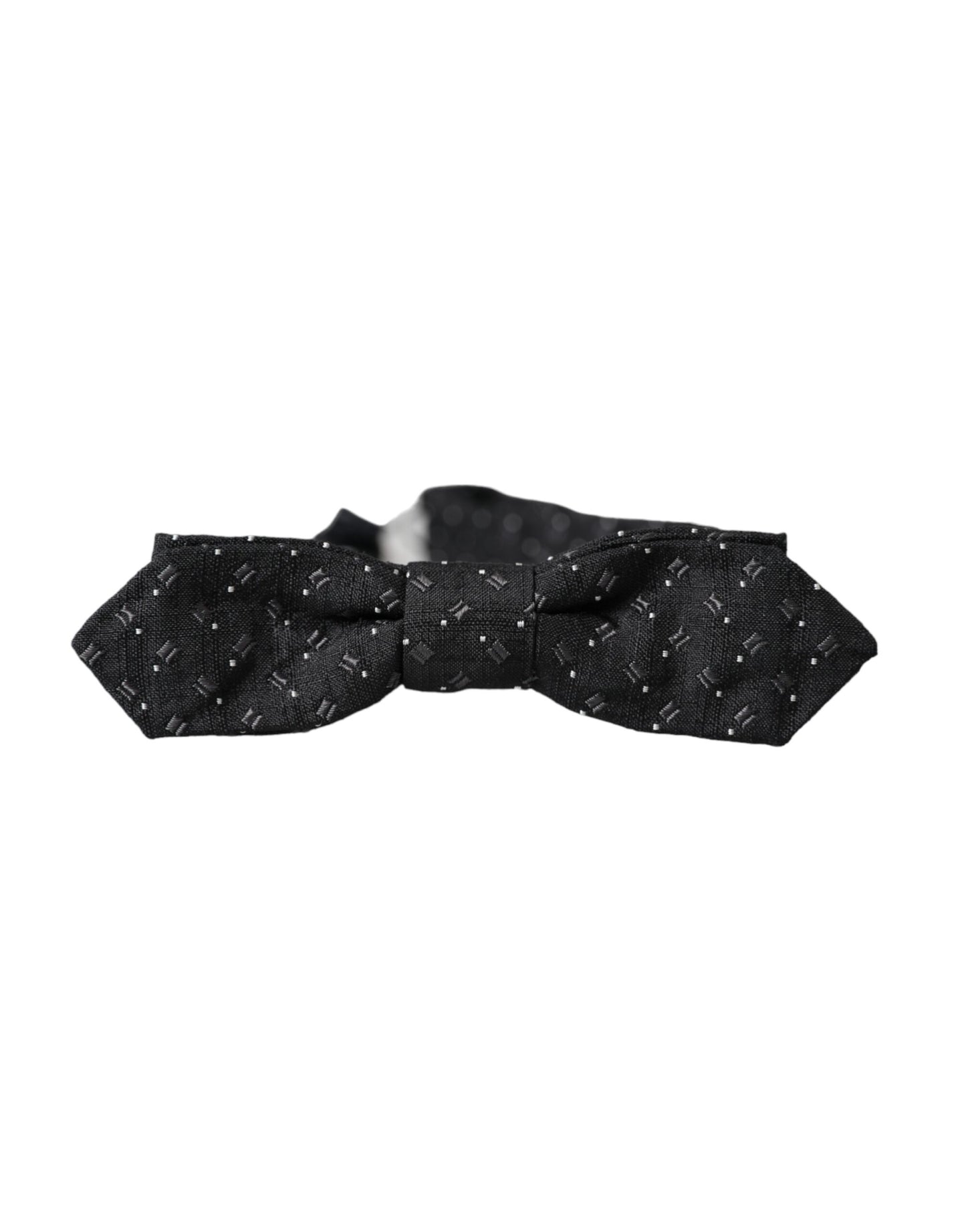 Nœud papillon ajustable en soie noire à motifs pour homme