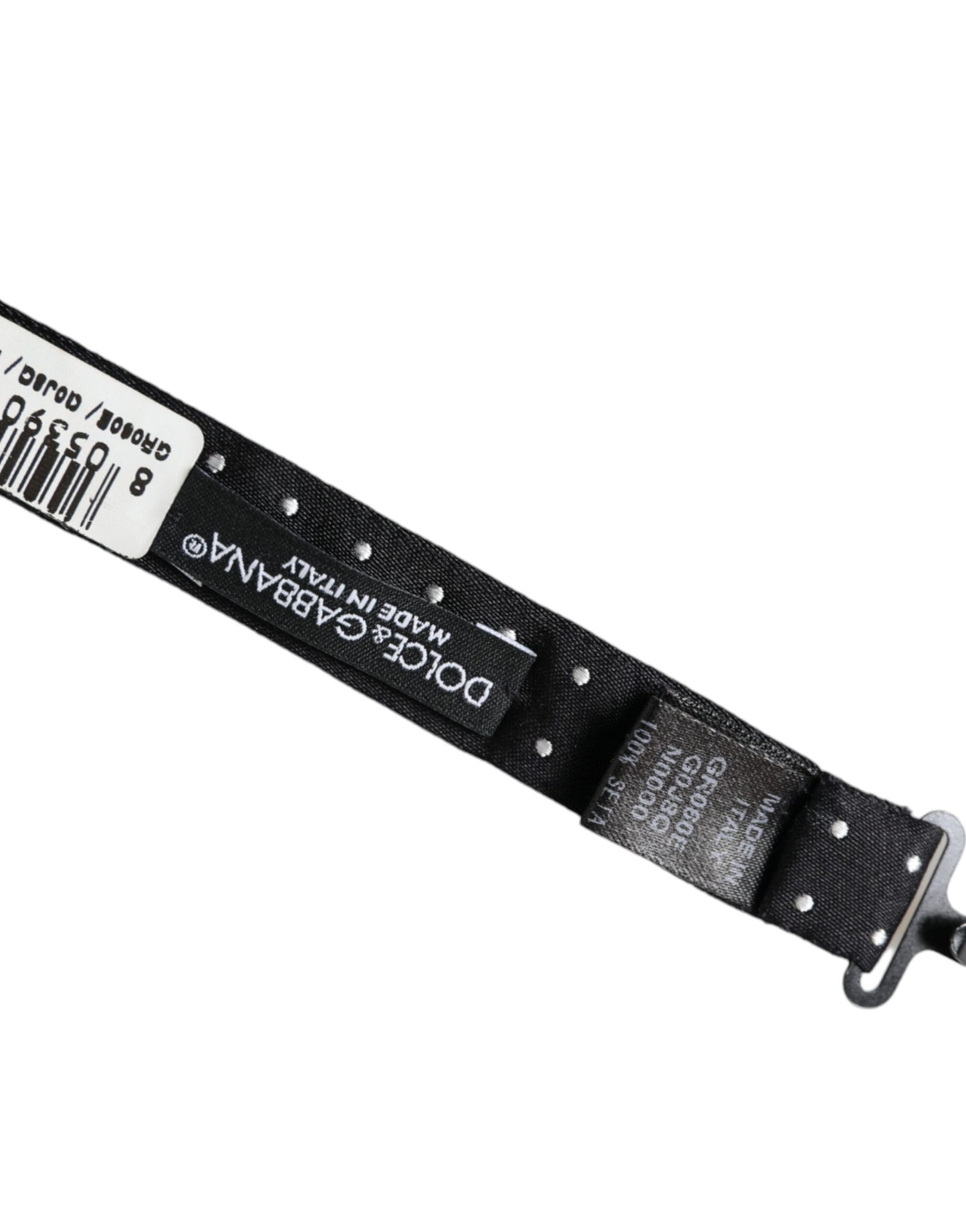 Nœud papillon ajustable en soie noire à pois pour homme