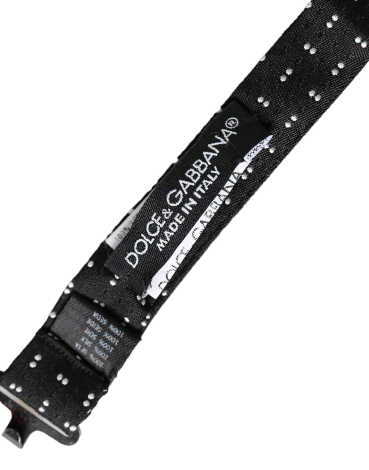 Nœud papillon ajustable en soie noire à motifs pour homme